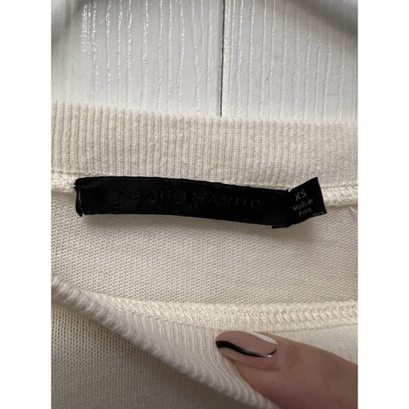 Jenni Kayne Long Sleeve Oversized Cotton Sweater Tee Size XS Ivory Boyfriend - Picture 9 of 12